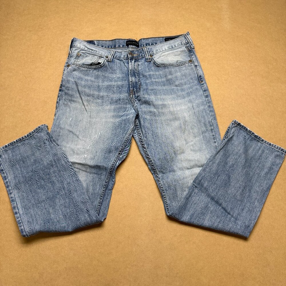 Bullhead Denim Co. Straight Leg Jeans Mens 36x32 Blue Cotton Mid‎ Rise Slim Fit